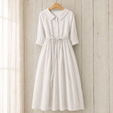 Simone-Grace Tie Waist Dress - White