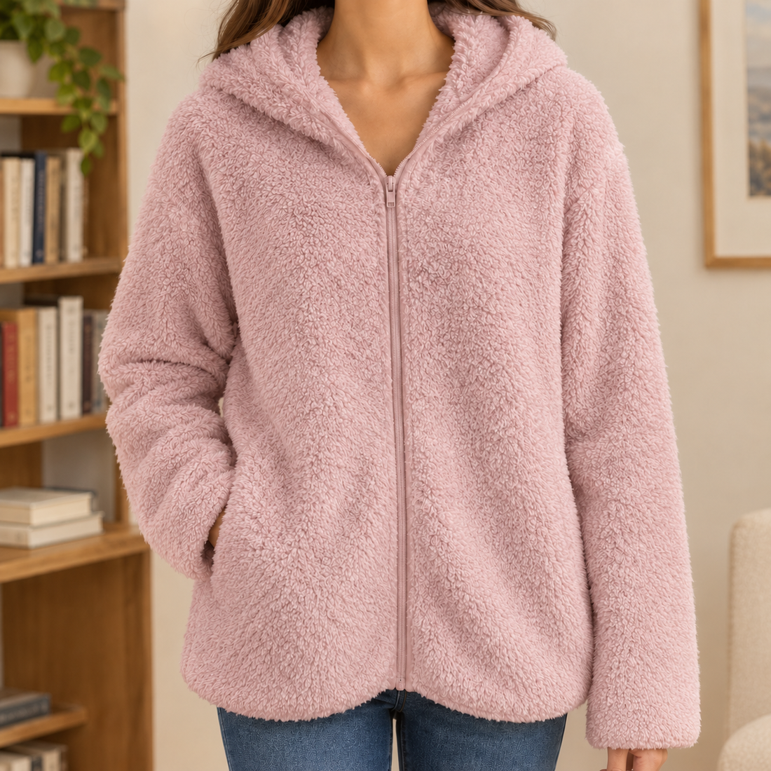 Fiona-Lane Plush Jacket - Pink