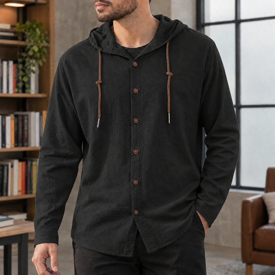 Dorian Hooded Hoodie - Black
