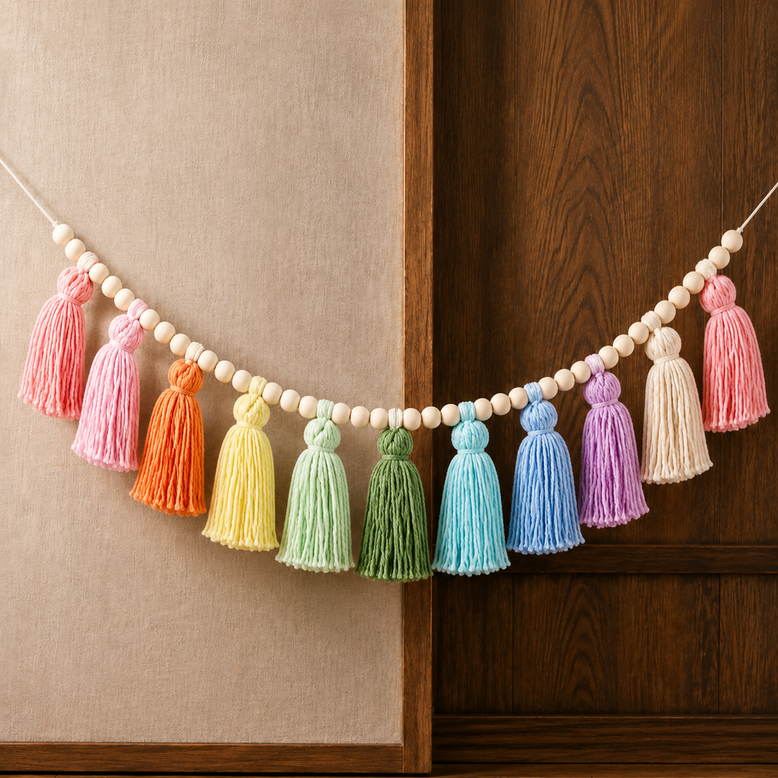 Mason Beaded Tassel Garland - Multicolor