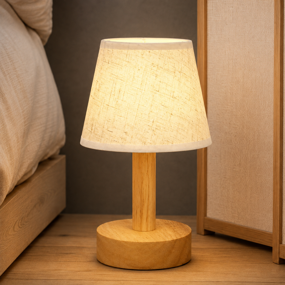 Linden Bamboo Lamp - Ivory Linen