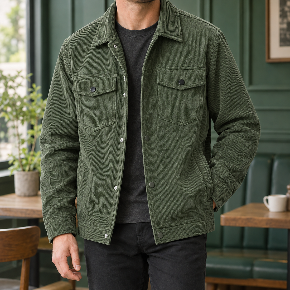 Wilder Corduroy Jacket - Military Green