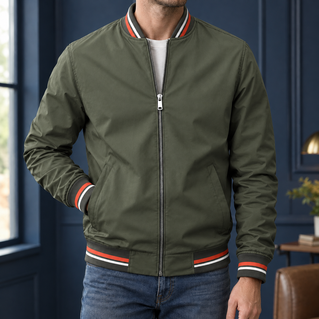 Magnus Varsity Jacket - Army Green
