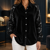 Estella-Grace Sequin Shirt - Black