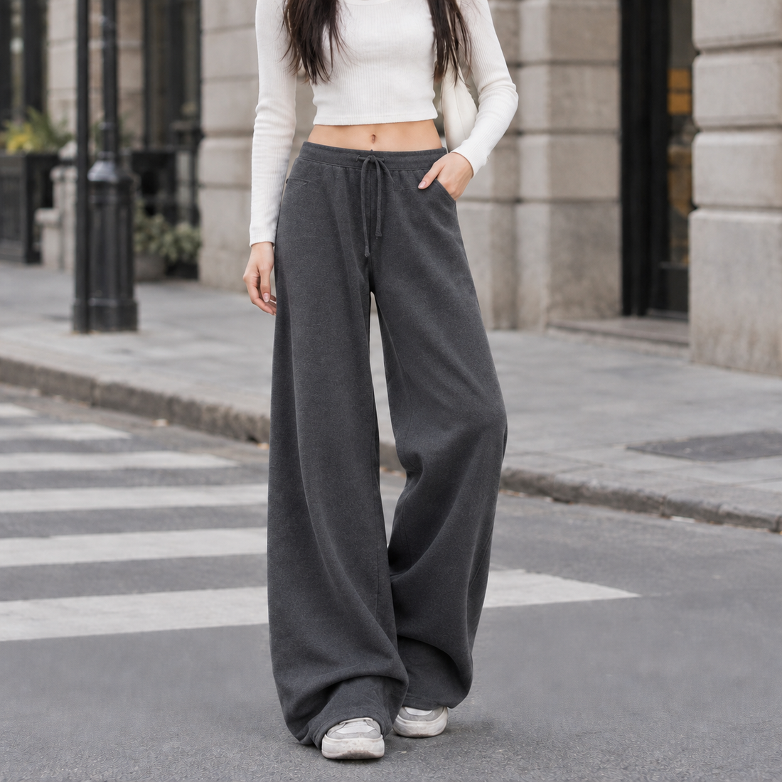 Joelle-Jane Wide Leg Pants - Slate Gray