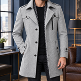 Gaspard Tailored Wool Coat - Light Gray