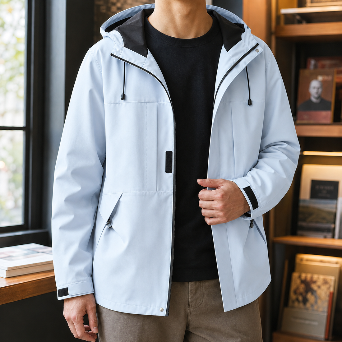 Florian Hooded Jacket - Windbreaker Moonlight Blue