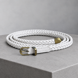 Bertani Braided Belt - White