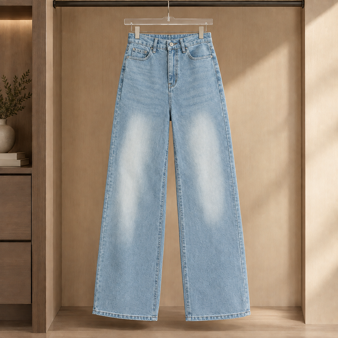 Perla-Rae Wide Leg Jeans - Light Blue