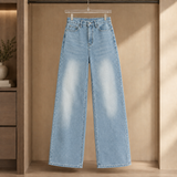 Perla-Rae Wide Leg Jeans - Light Blue