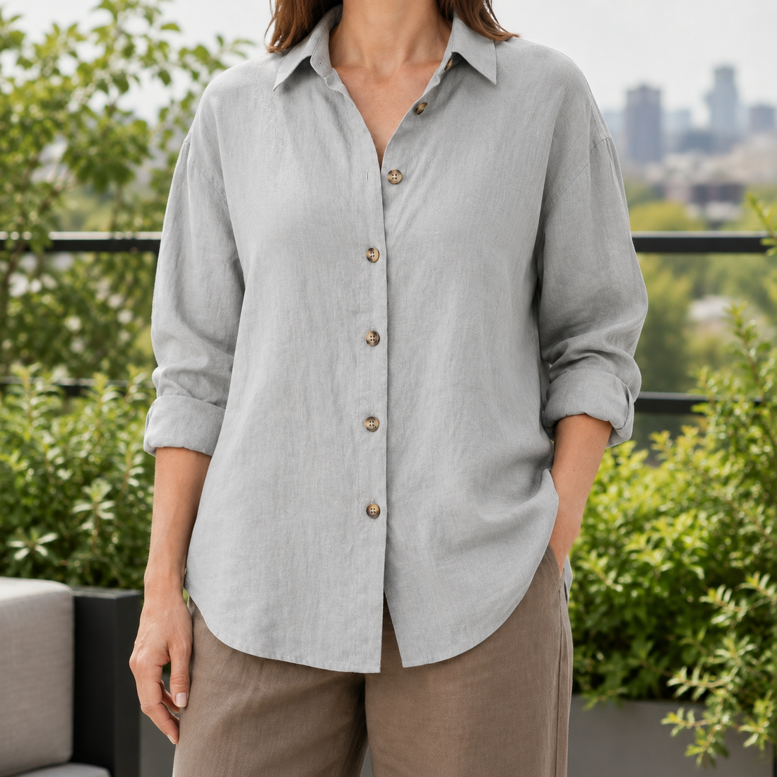 Brigitte-Marie Relaxed Shirt - Gray