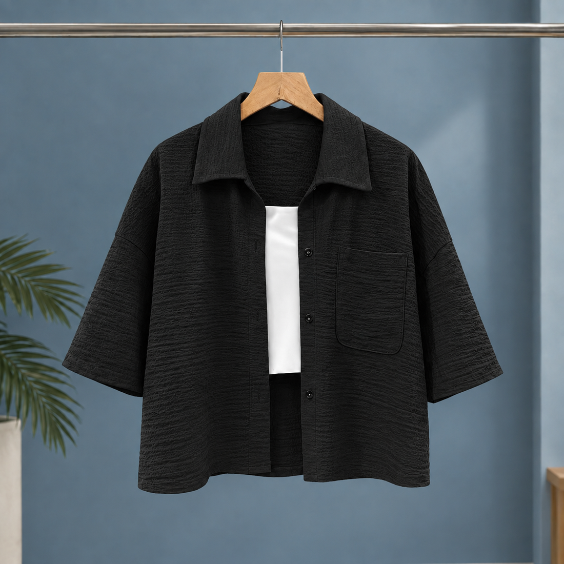 Karen-Rae Textured Shirt - Black