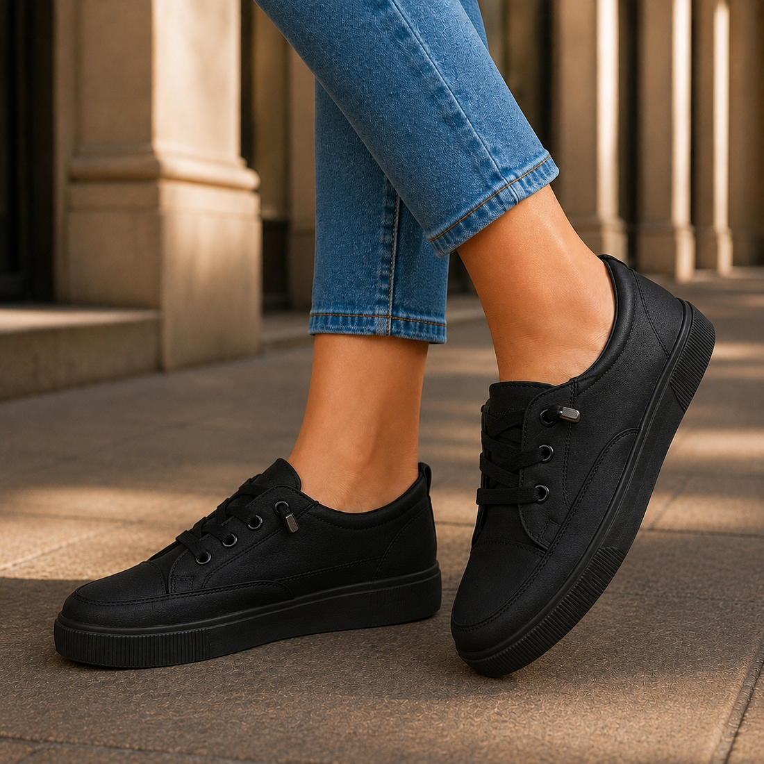 Parisi Lace-Up Sneakers - Black