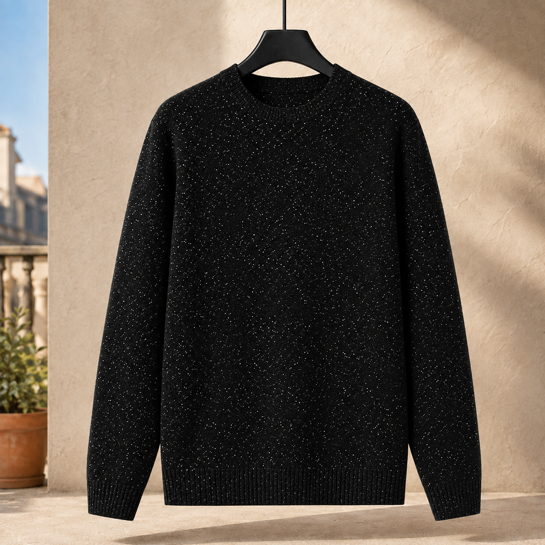 Donatien Speckled Sweater - Black
