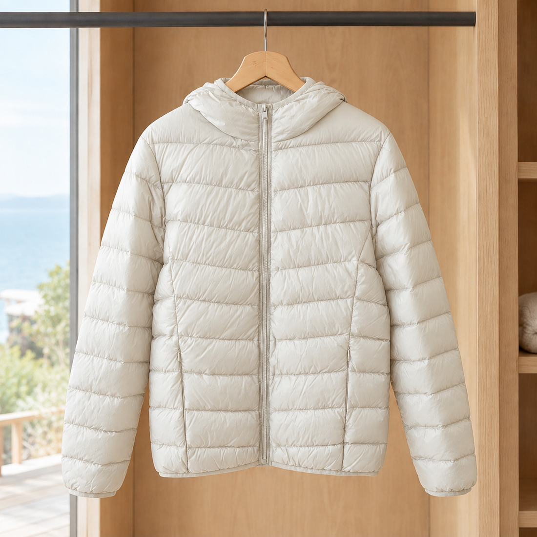 Briony-Pearl Quilted Jacket - Off White