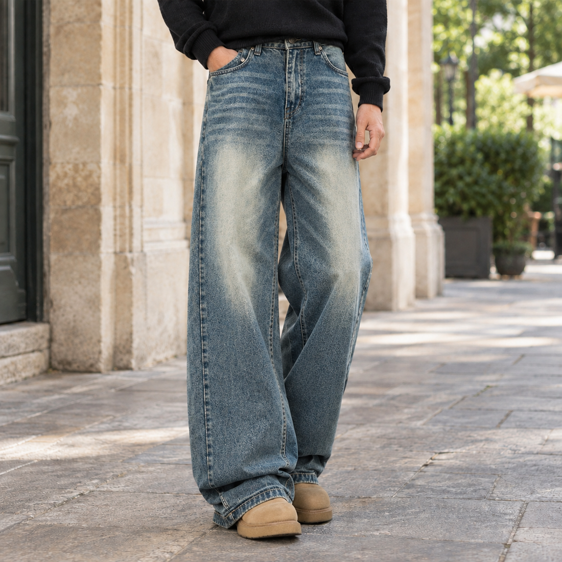 Wyatt Wide Leg Jeans - Blue