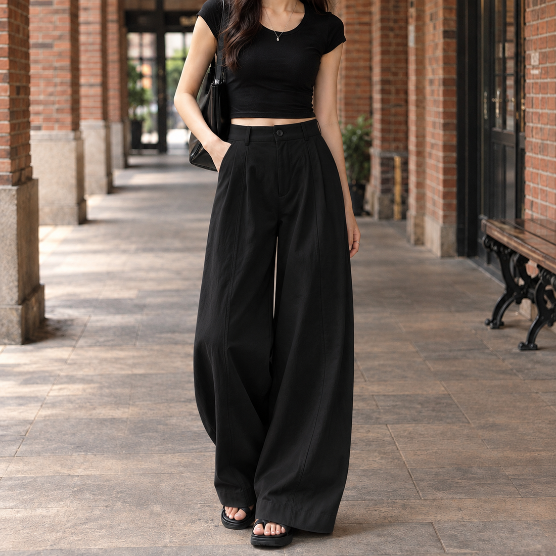 Margot-Eve Wide-Leg Pants - Black