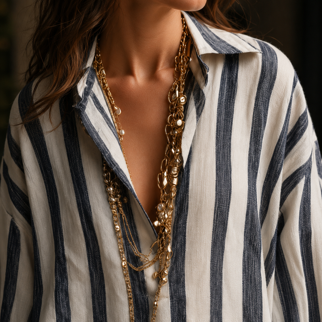 Adele Striped Shirt Dress - Lead Product Detail