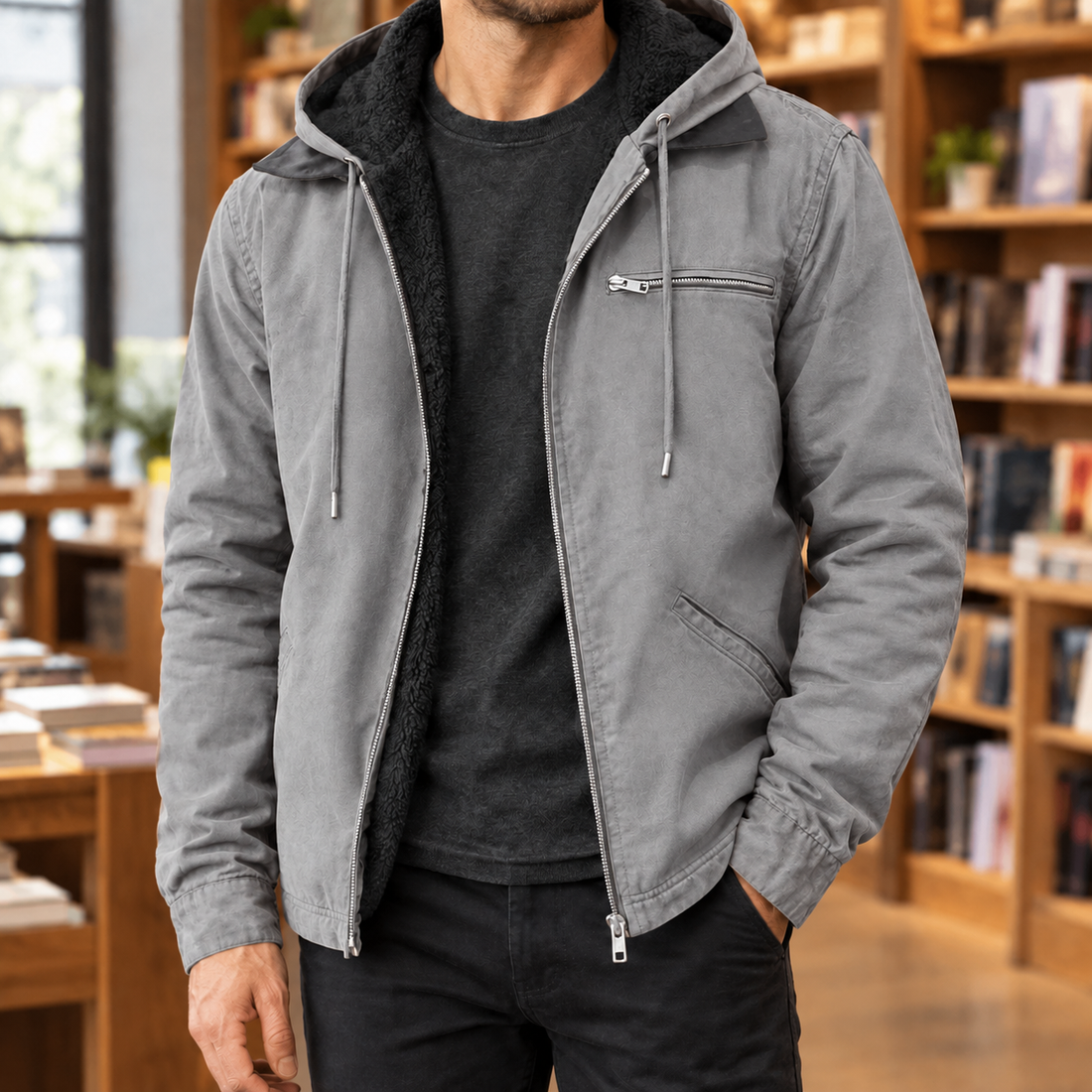 Isidore Hooded Jacket - Light Gray
