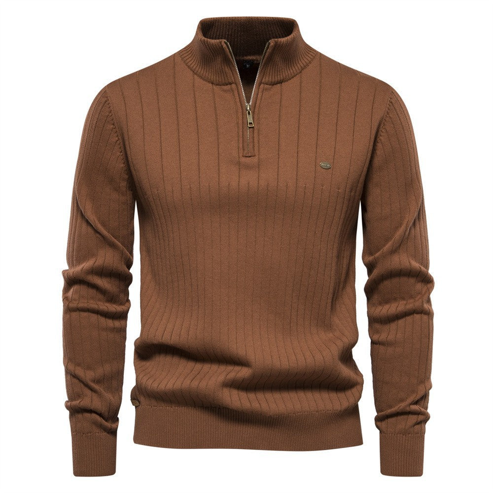 Leeroy Half-Zip Sweater - Brown