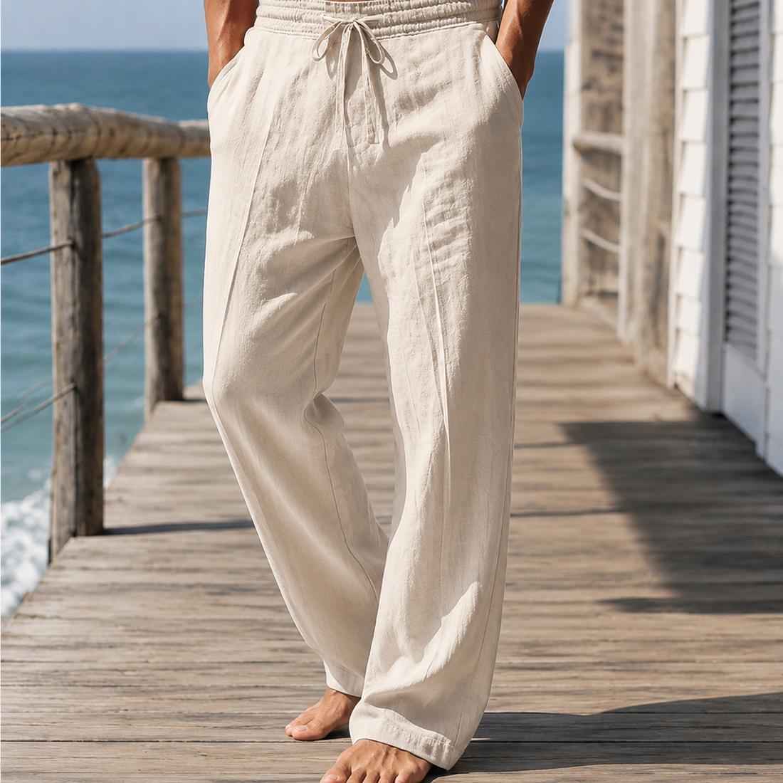 Florian Drawstring Pants - Beige