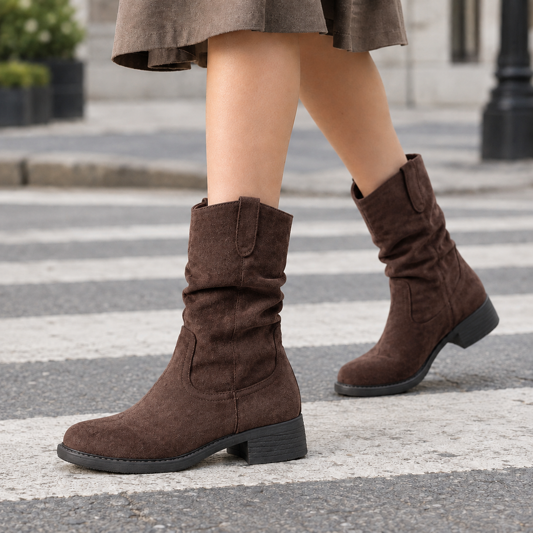 Lecce-Zara Slouch Boots - Brown