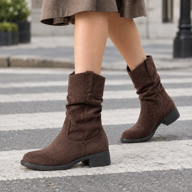 Lecce-Zara Slouch Boots - Brown