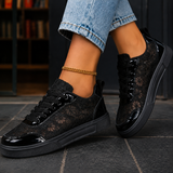 Piras Floral Lace Sneakers - Black