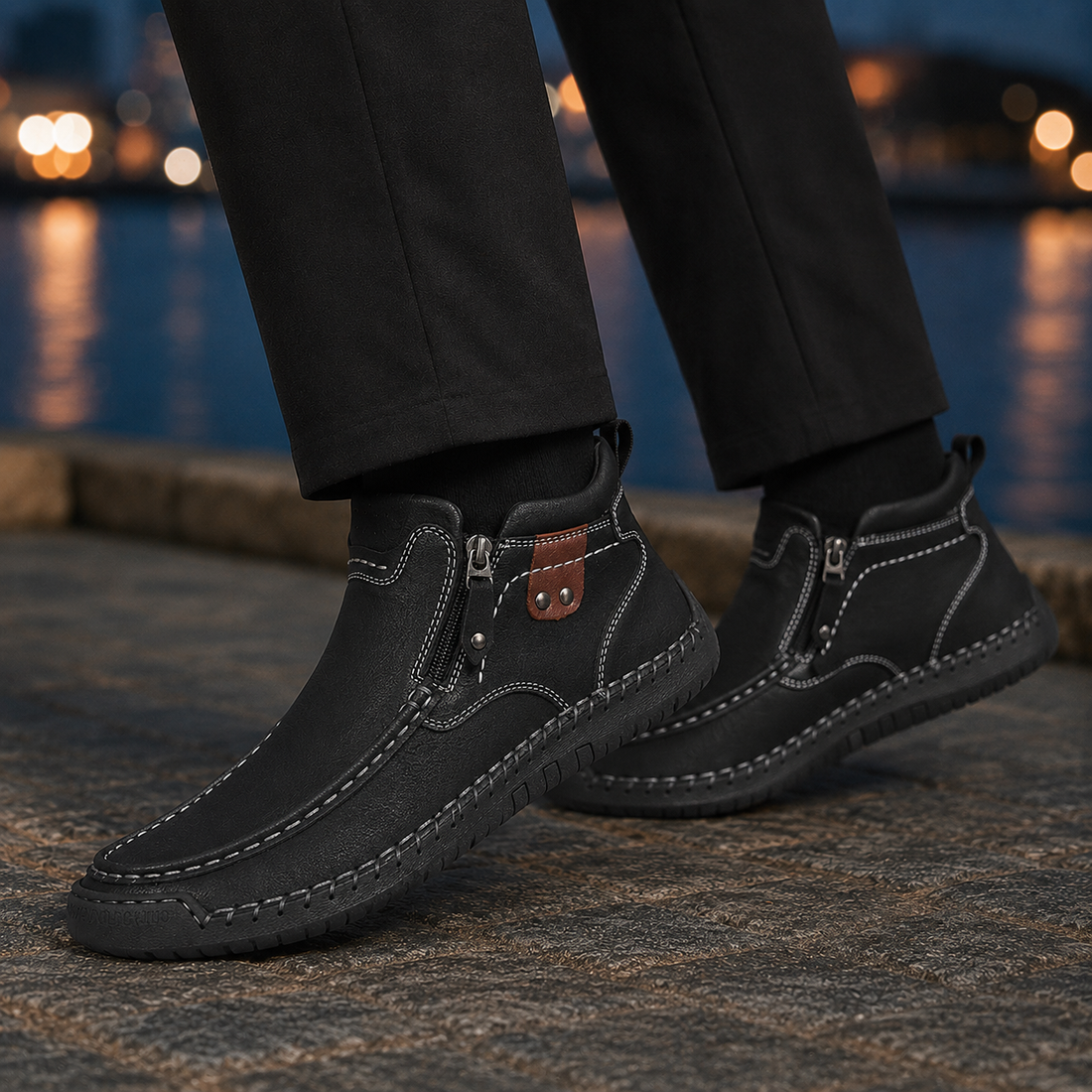 Toscano Zip Ankle Boots - Black