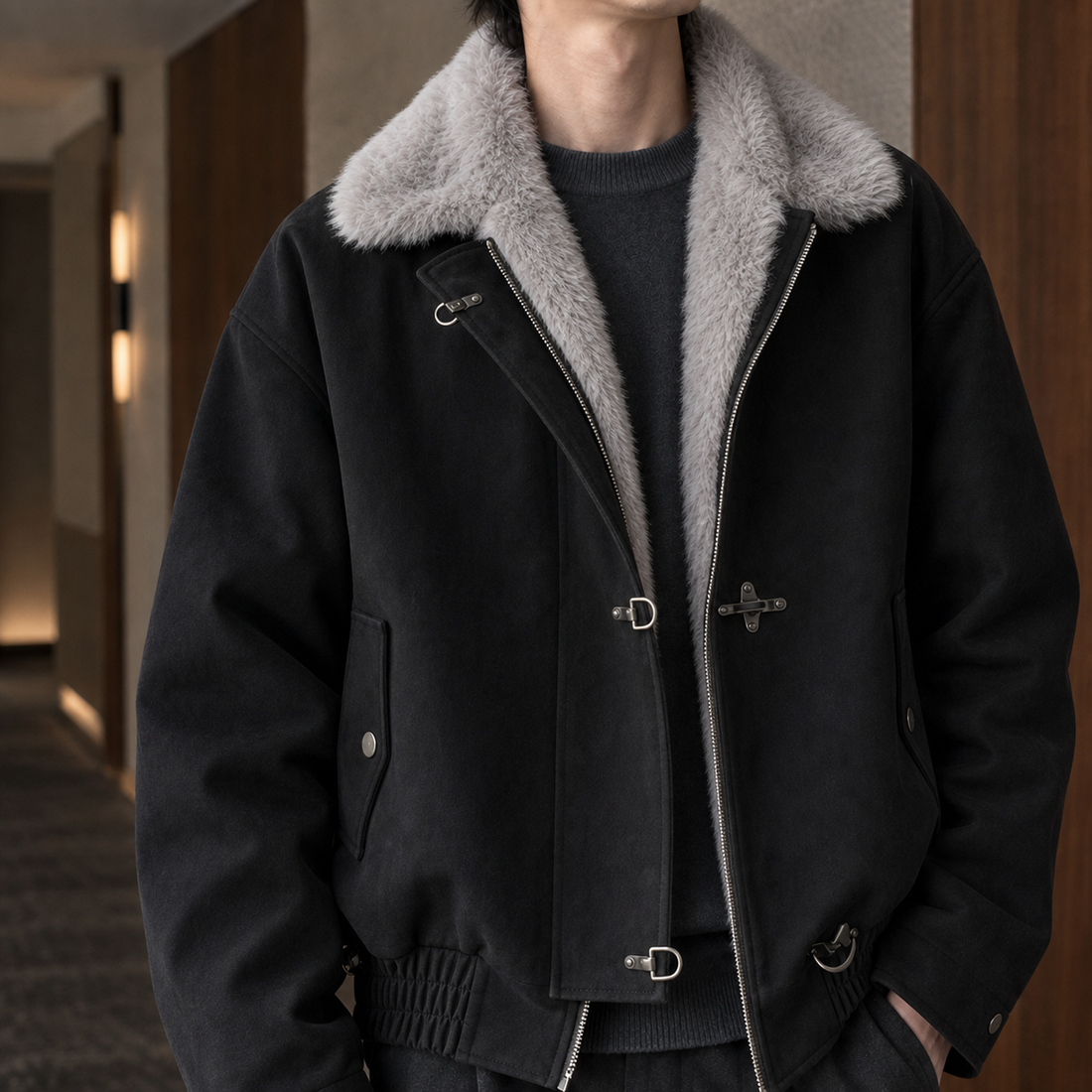 Harlan Buckle Jacket - Black