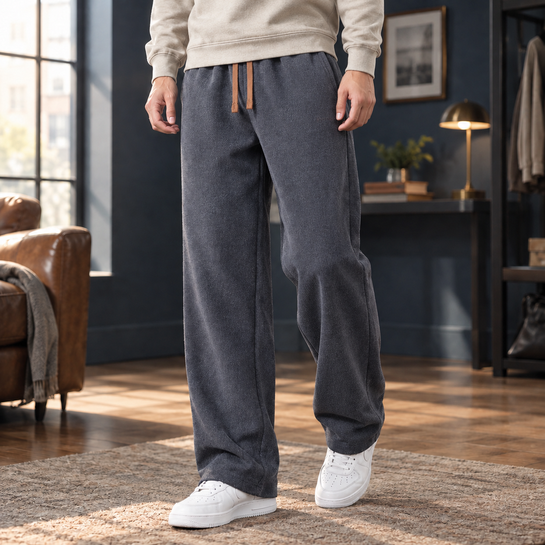 Caleb Wide-Leg Pants - Gray