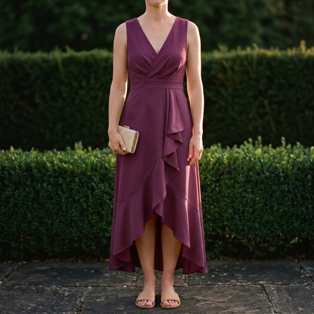 Willa Wrap Dress - Purple Red