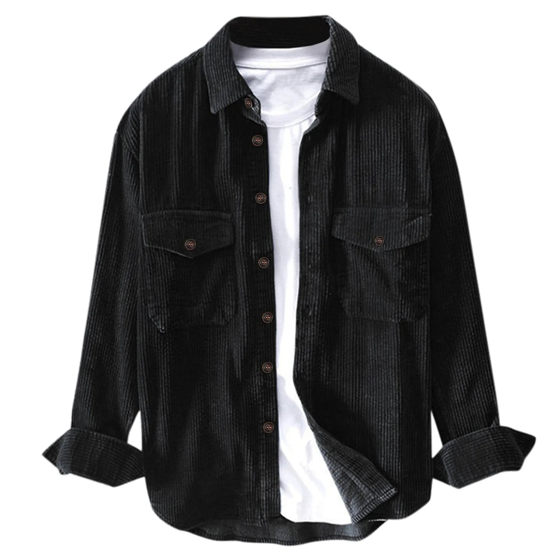 Luciano Corduroy Shirt - Black