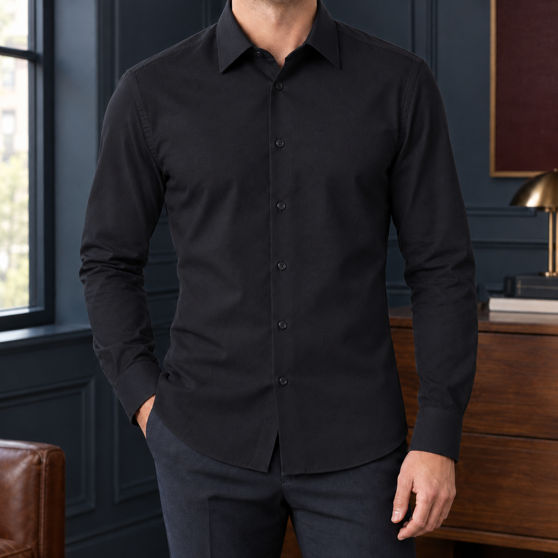 Marco Fitted Shirt - Black