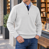Oliver Quarter Zip Sweater - White