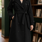 Audrina-June Cashmere Coat - Black Long