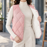 Annabeth Quilted Vest - Plus Velvet Peach Powder