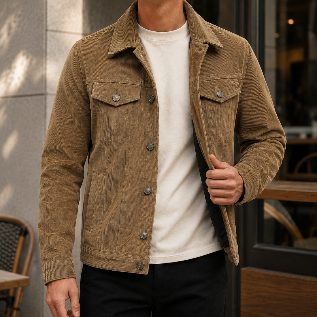 Sullivan Corduroy Trucker Jacket - Khaki