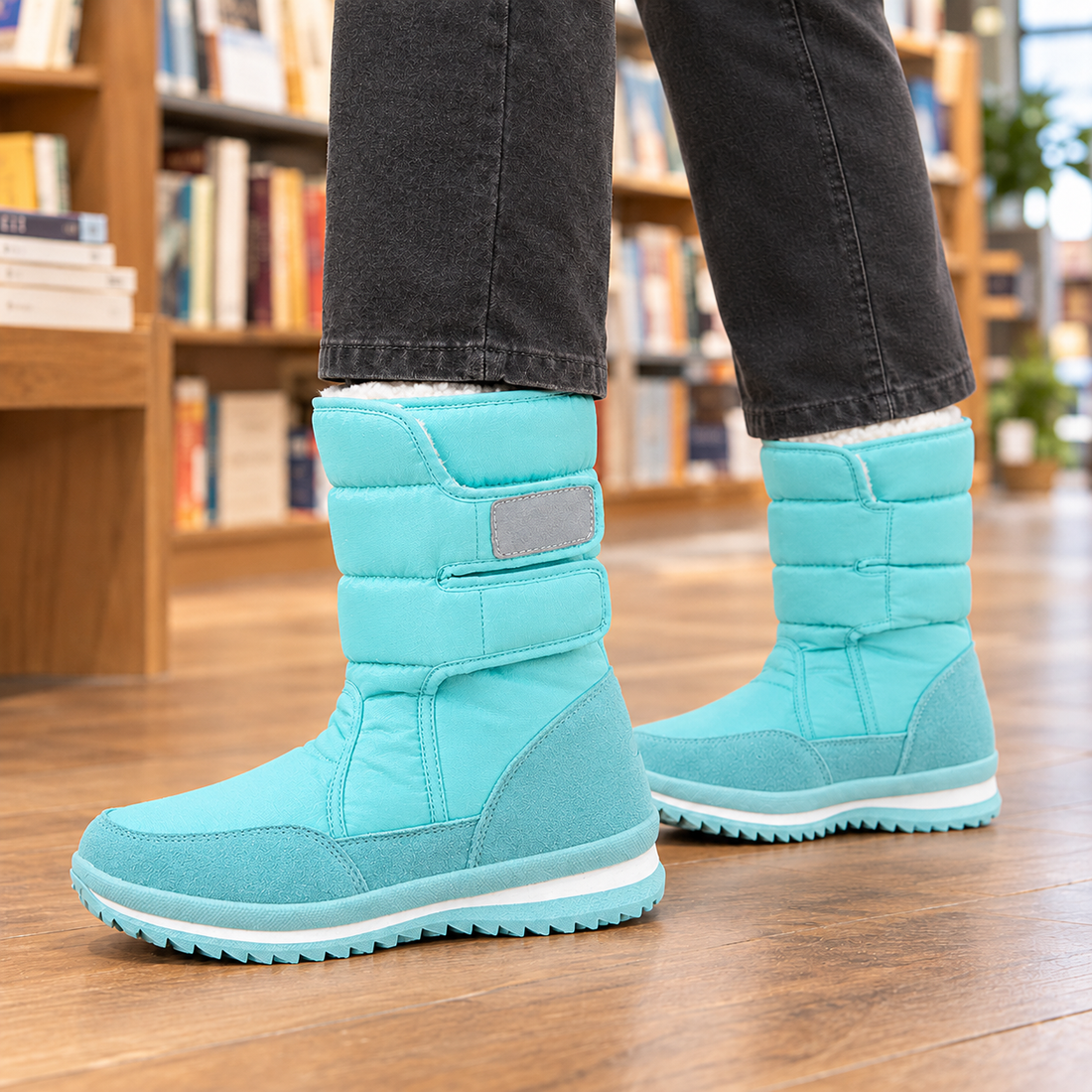 Pacelli-Vico Quilted Boots - Aqua Blue