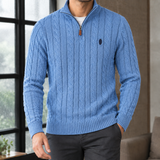 Freddie Cable Knit Sweater - Sky Blue