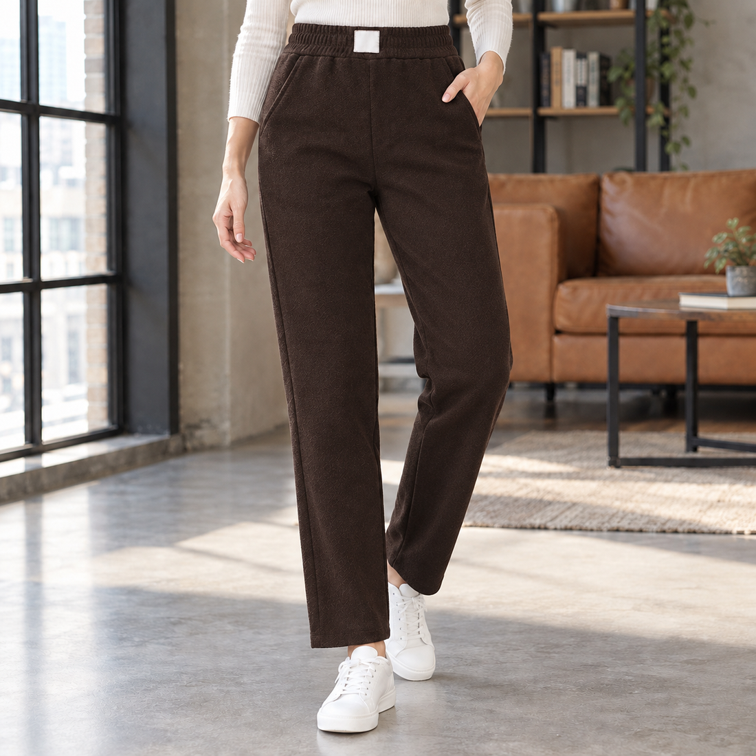 Kara-Lane Straight Leg Pants - Dark Brown