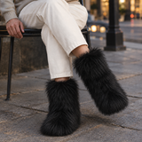 Romano-Vico Plush Boots - Black