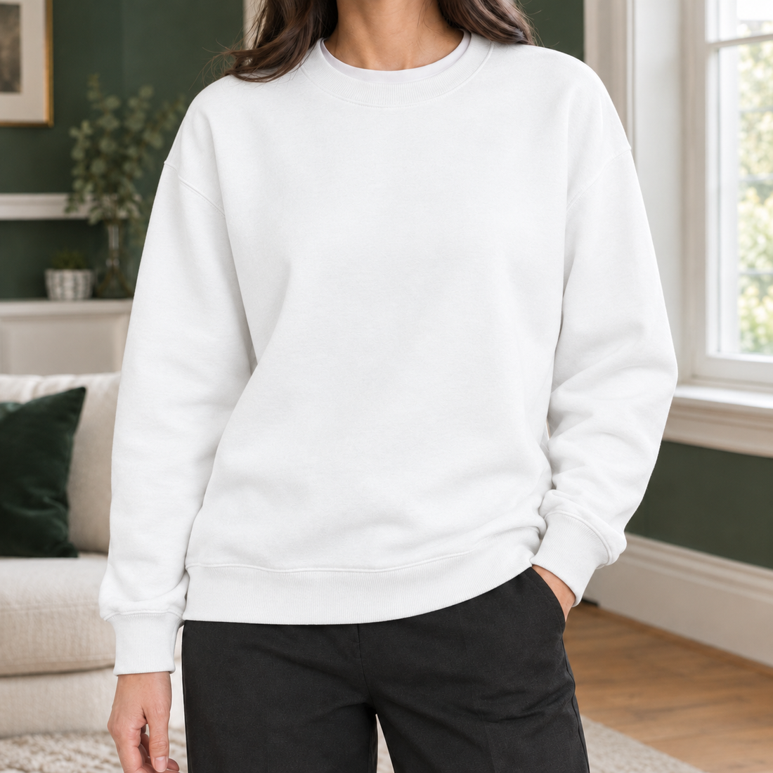 Isabelle-Lane Cotton Sweatshirt - White