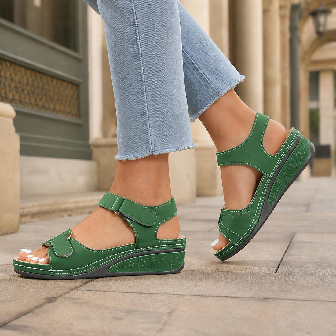 Pacelli Orthopedic Sandals - Green