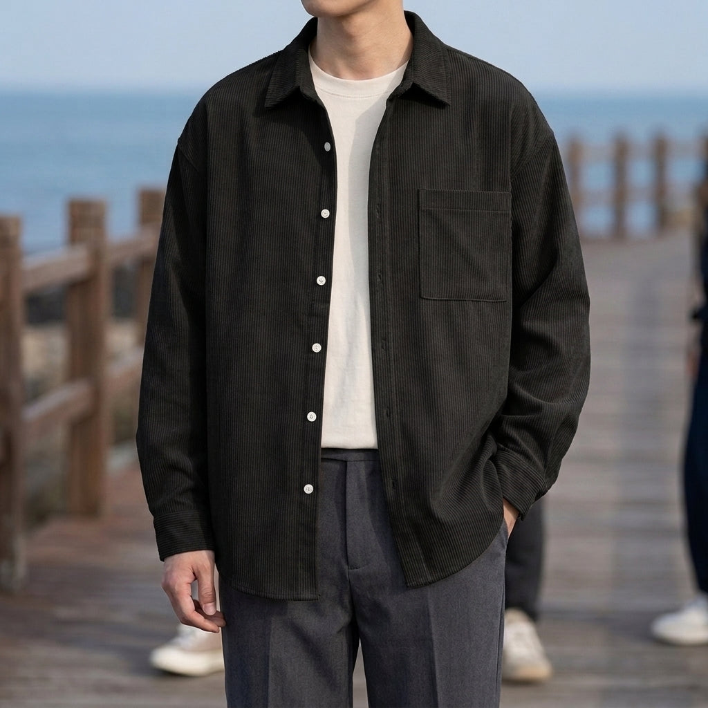 Mason Corduroy Shirt - Black