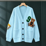 Paige Bear Cardigan - Lake Blue