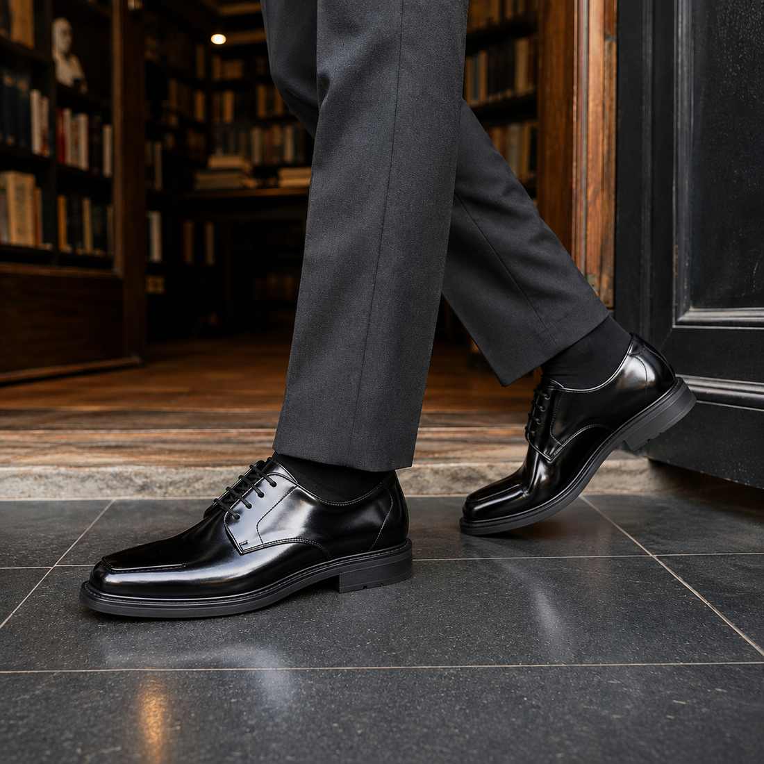 Badoer Patent Derby Shoes - Glossy Black