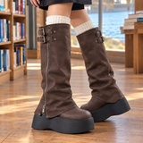 Monza-Vita Platform Boots - Brown