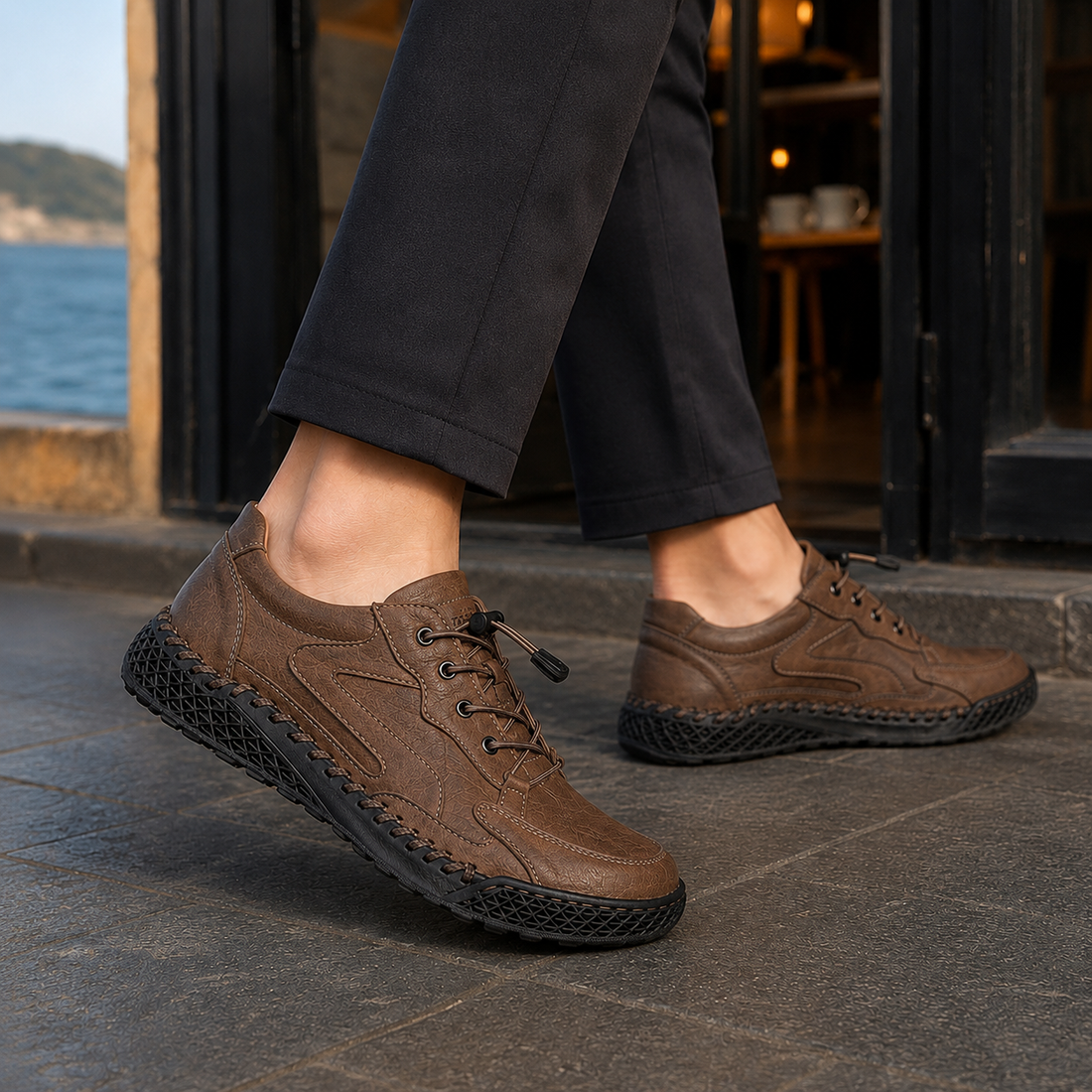 Bargello Lace-Up Shoes - Brown