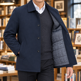 Eldric Quilted Jacket - Navy Blue (Button-tufted)
